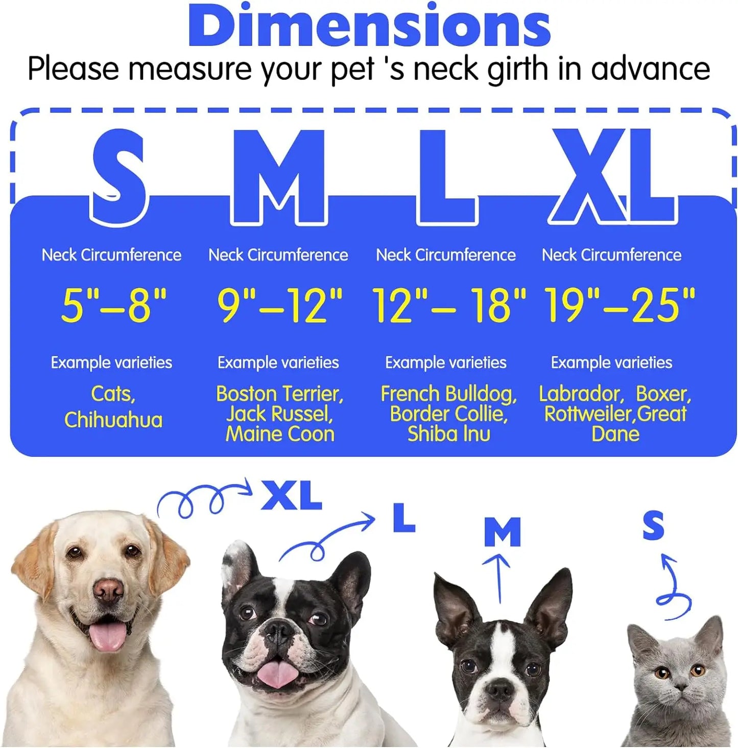 Soft Inflatable Dog Collar – Post-Surgery Recovery Donut Cone Alternative to Prevent Licking for Small to Large Dogs